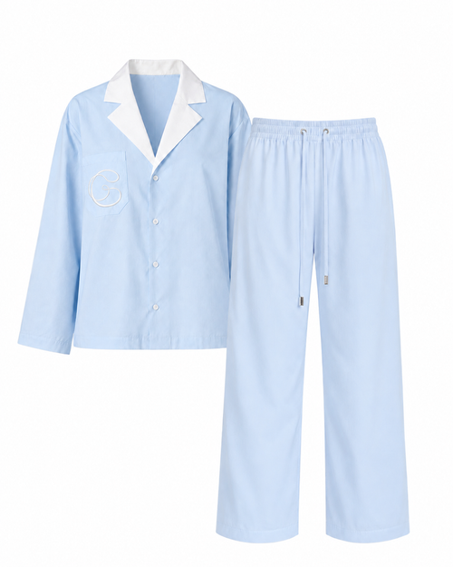 Pajama Style Suit — Light Blue
