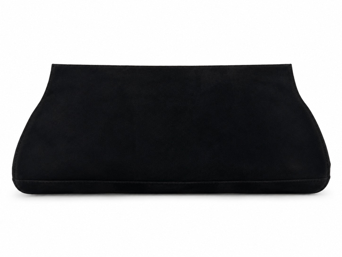 Suede Clutch — Black, back view