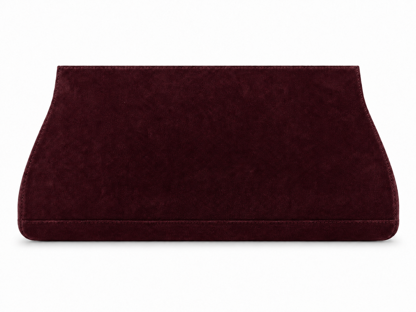 Suede Clutch — Burgundy, back view