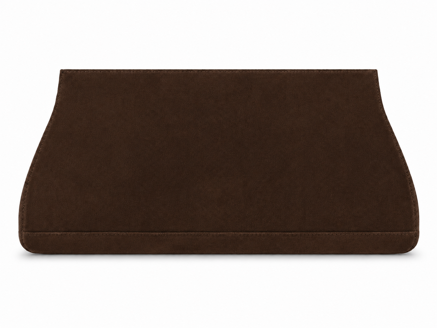 Suede Clutch — Chocolate, back view