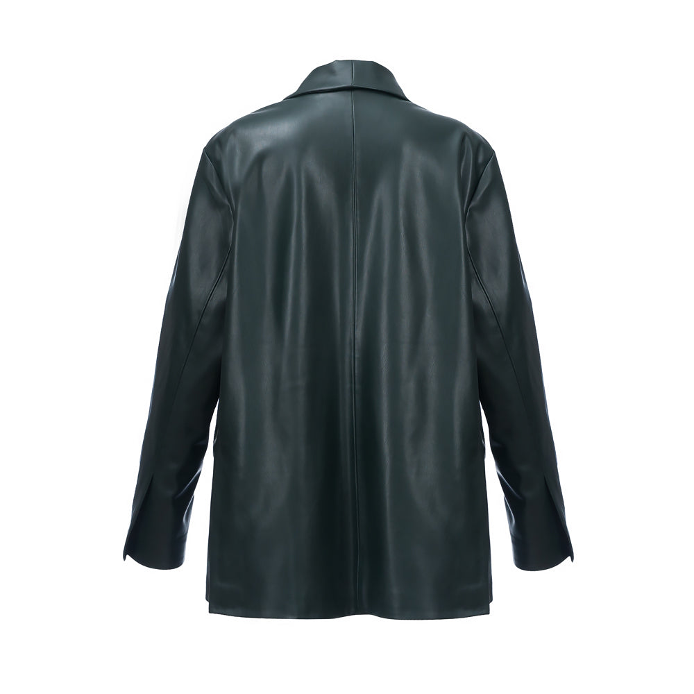 Жакет шалевий з екошкіри