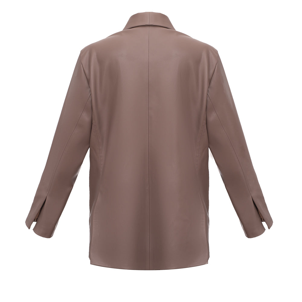 Жакет шалевий з екошкіри