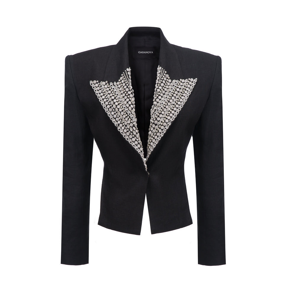 Jacket With Crystal Lapel